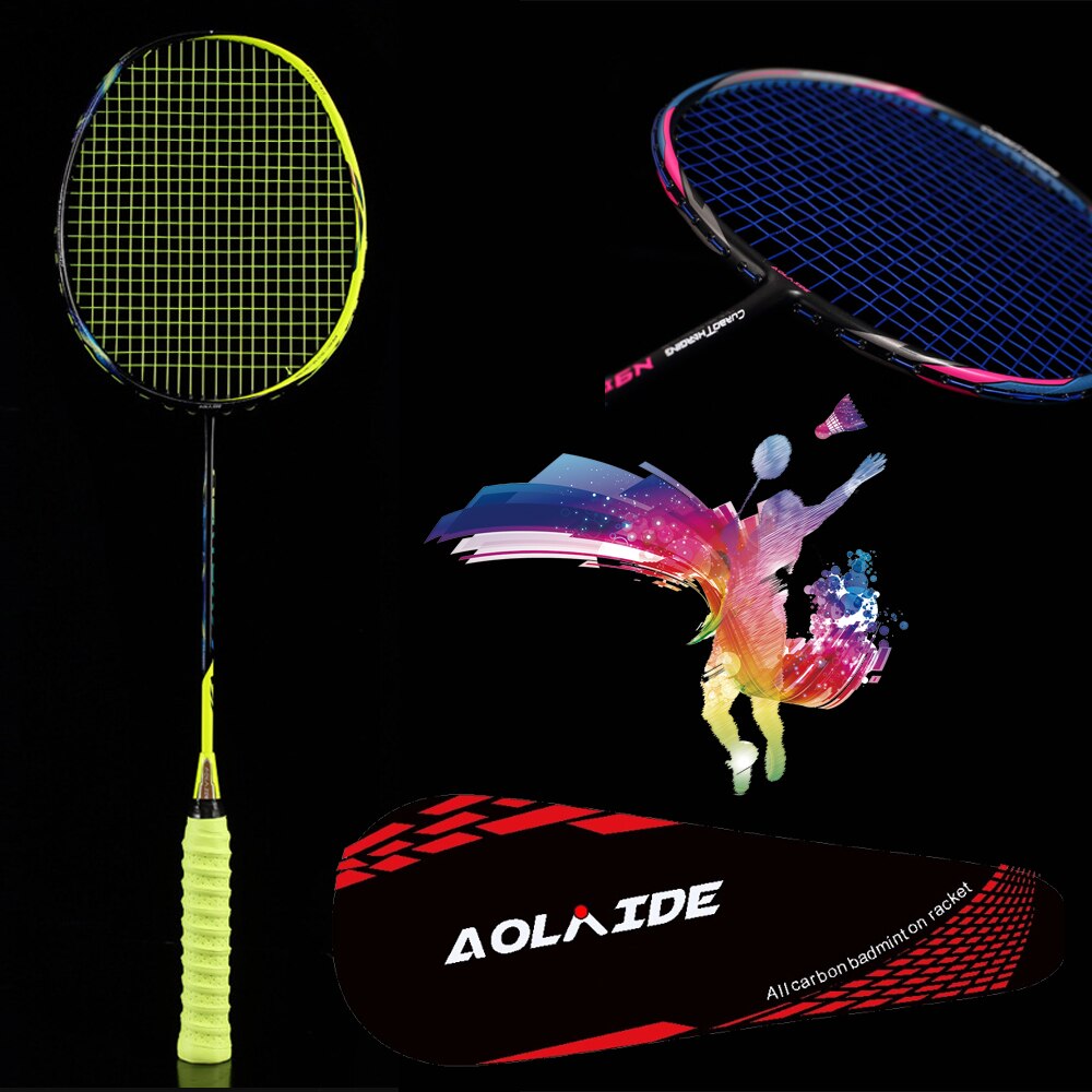 Ultra-light 4u Full Carbon Badminton Racket Adult Durable And Durable Offensive Badminton Racket Single Shot -40