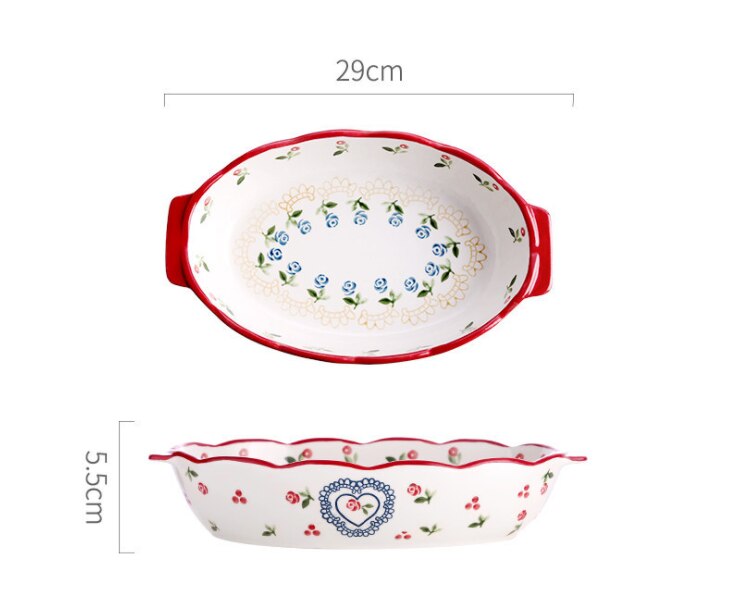 Household Ceramic Dish Fruit Big Fish Dish Pasta Bowl Salad Bowl Soup Plate For Kitchen Dishes Dessert Tray: L
