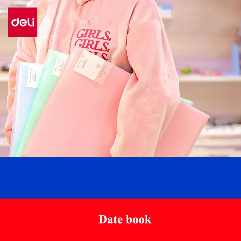 Deli 72408/72409 A3 Clear book clip files documents files storage folder date book 40 shees & 60 sheets 3 colors optional