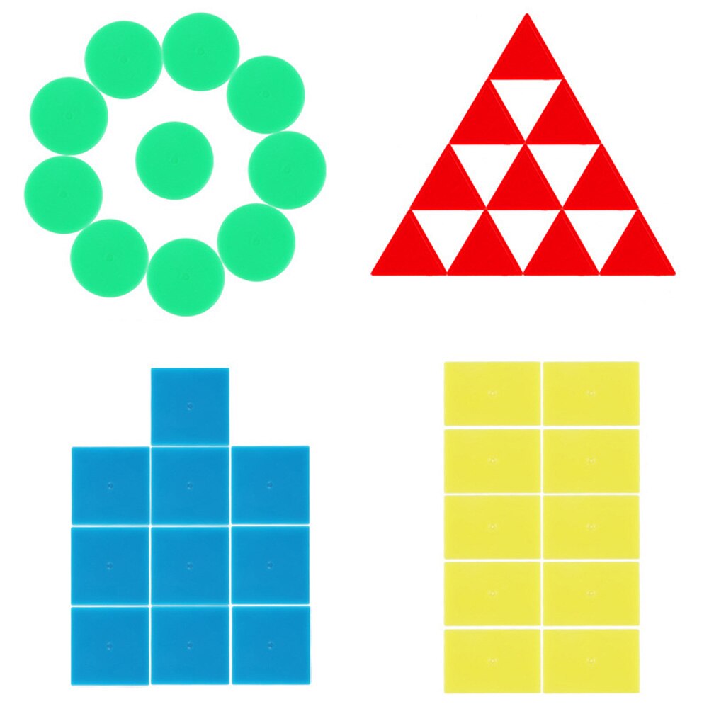 80 Stks/set Geometrie Blokken Tellen Ronde Driehoek Vierkante Schijf Leermiddelen Onderwijs Levert Vroeg Leren Speelgoed