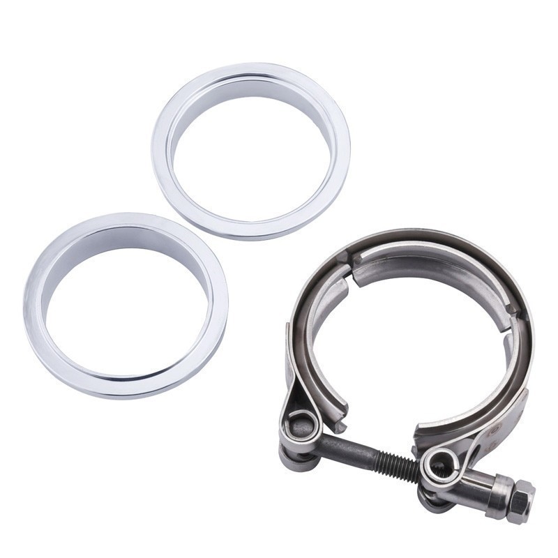 ESPEEDER 2.25Inch Exhaust V Band Clamp Flange Kit Male Female Flange Exhaust Flange Quick Release V Band Clamp