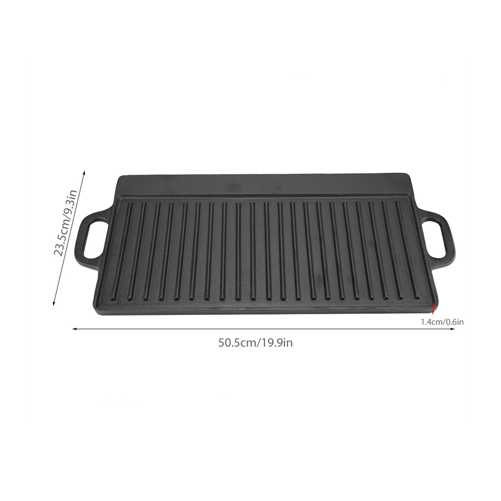 Cast Iron Grill Pan Non-Stick Cast Iron Grill Griddle Pan Ridged and Flat Double Sided Baking Cooking Tray Bakeware Grill Pan