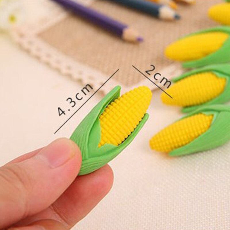 2 Pcs/set Kawaii Cartoon Assembly Corn Shape Mini Eraser Student Rubber Stationery School Office Supplies