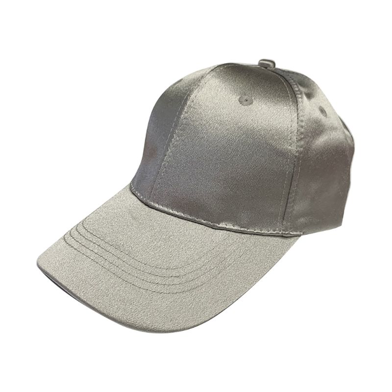 dla obu płci letnia satynowa czapka z daszkiem błyszcząca jednokolorowa 6 płyta ochronna powłoka chroniąca przed słońcem regulowana bejsbolówka osłona przeciwsłoneczna czapka z daszkiem: Szary