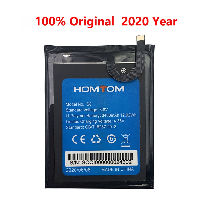 100% original homtom s8 substituição da bateria 5.7 polegada 3400mah baterias de backup substituição para homtom s8 telefone inteligente