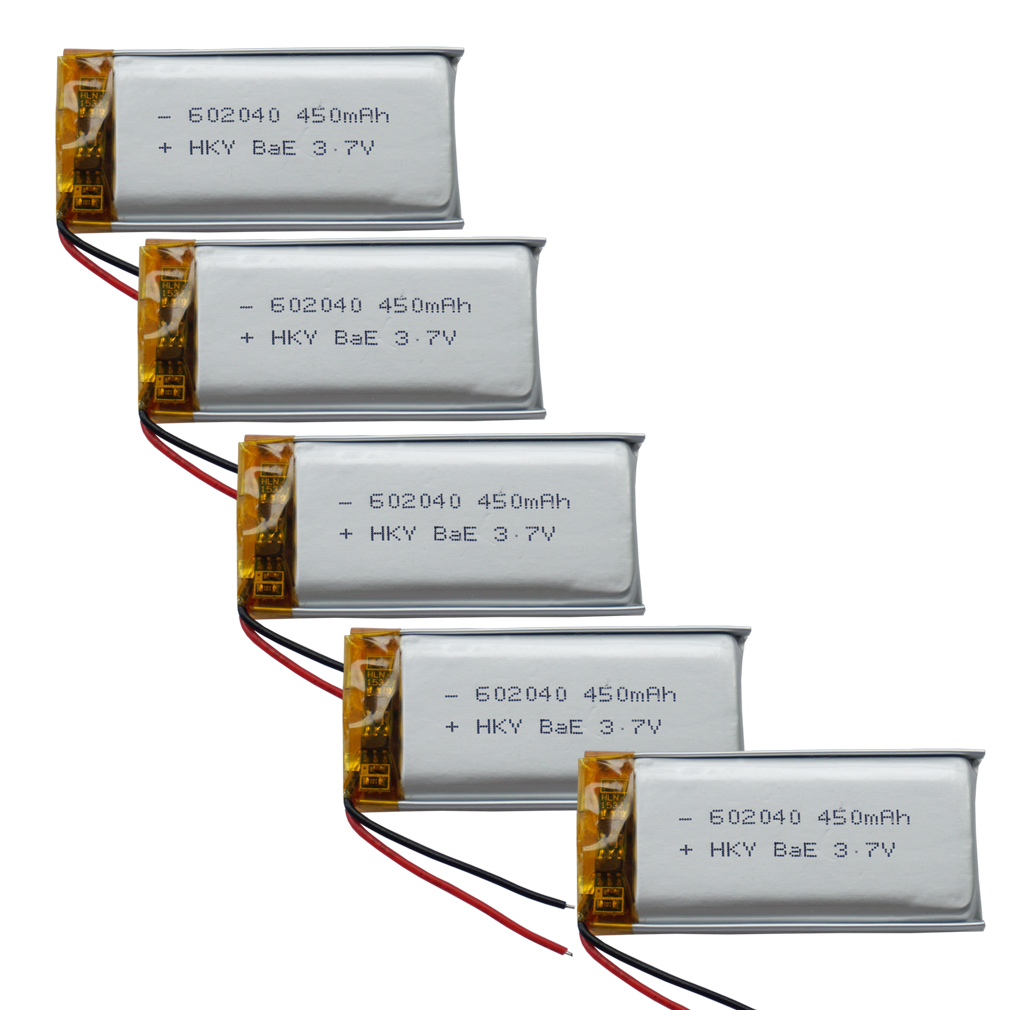 3,7 V 450 mAh 602040 Akumulator polimerowy litowo-polimerowy Lipo do aparatu samochodowego GPS Sat Nav Rejestrator jazdy DIY Słuchawki: Czerwony