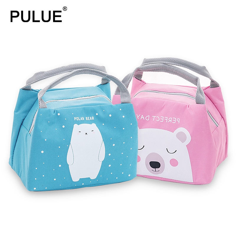 Cute Cartoon Lunch Bags Children Waterproof Cooler Bag Kids Foods Heat Preservation Tote Bag Girls Portable Bento Pouch