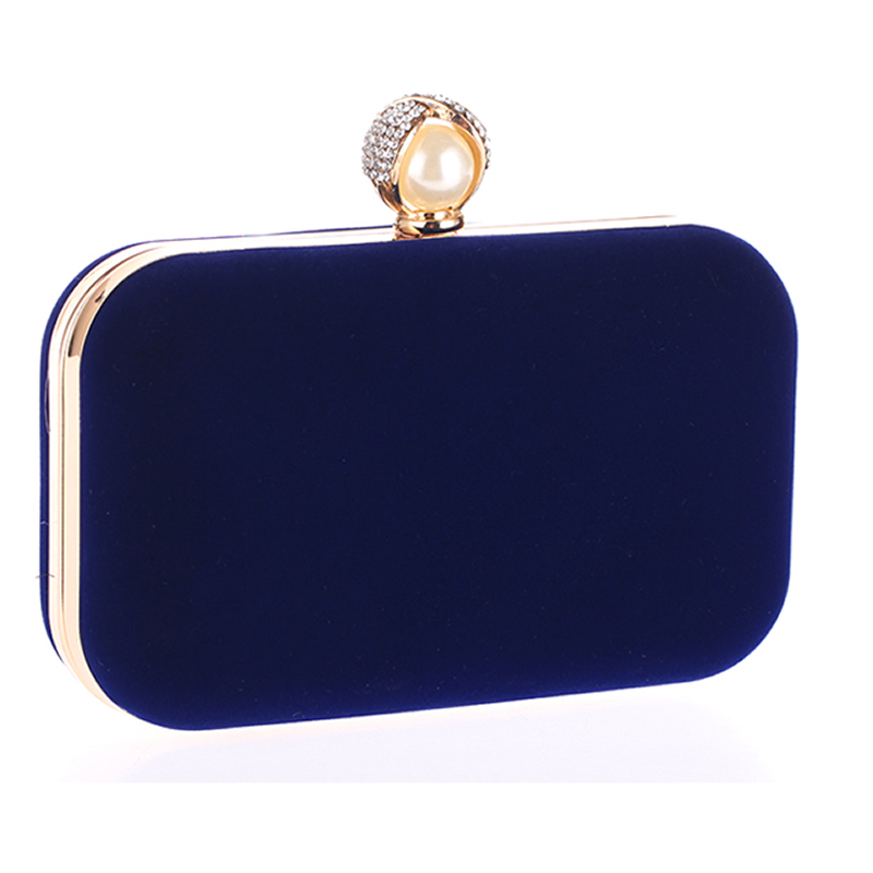 Red Women Clutch Evening Bag Purse With Detachable Chain Handbag Wedding Cocktail Party Velvet Clutches Prom Wedding Shoulder: blue