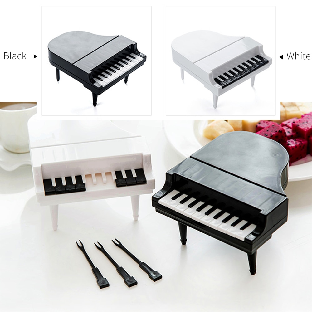 Kitchen Piano Fruit Forks Dessert Forks Food Picks Bento Lunch Party Decoration Kitchen Vegetable And Fruit Tools 10Pcs
