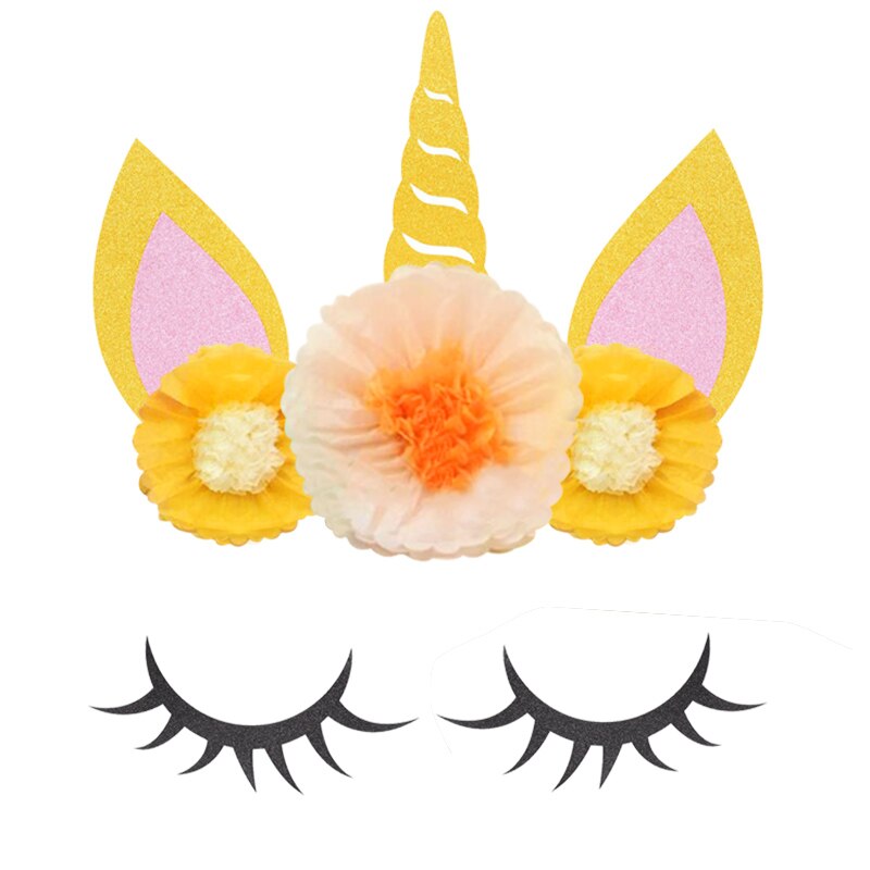 Pompon en papier licorne en forme de fleur | Oreilles licorne en corne, bricolage de décoration d'arrière-plan pour fête mariage, décoration de chambre d'anniversaire d'enfants: 10