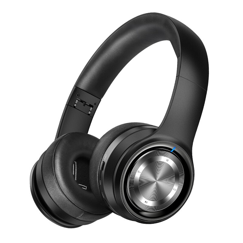 P26 trådløse hodetelefoner bluetooth hodetelefoner for mobiltelefon ios android hodetelefoner med mikrofonstøtte tf kort  mp3 spiller for pc tv: Svart