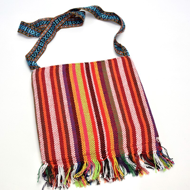 Retro Vintage Embroidery Boho Tote Messenger National Style Ethnic Shoulder Bag Tassel Tote Messenger Bag Hippie Crossbody