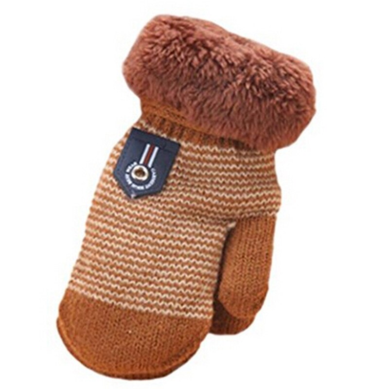 Warmom Baby Boys Girls Love Heart Knitted Gloves Newborn Fur Thicken Warm Gloves Toddler Warm Mitten Winter Accessories