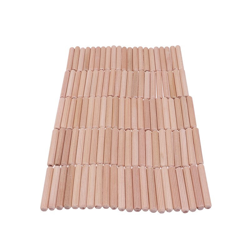 100Pcs Woodworking Doweling Jig Kit Round Grooved Fluted Wooden Plug Wood Dowel Pins Rod Drilling Guide Locator Tool