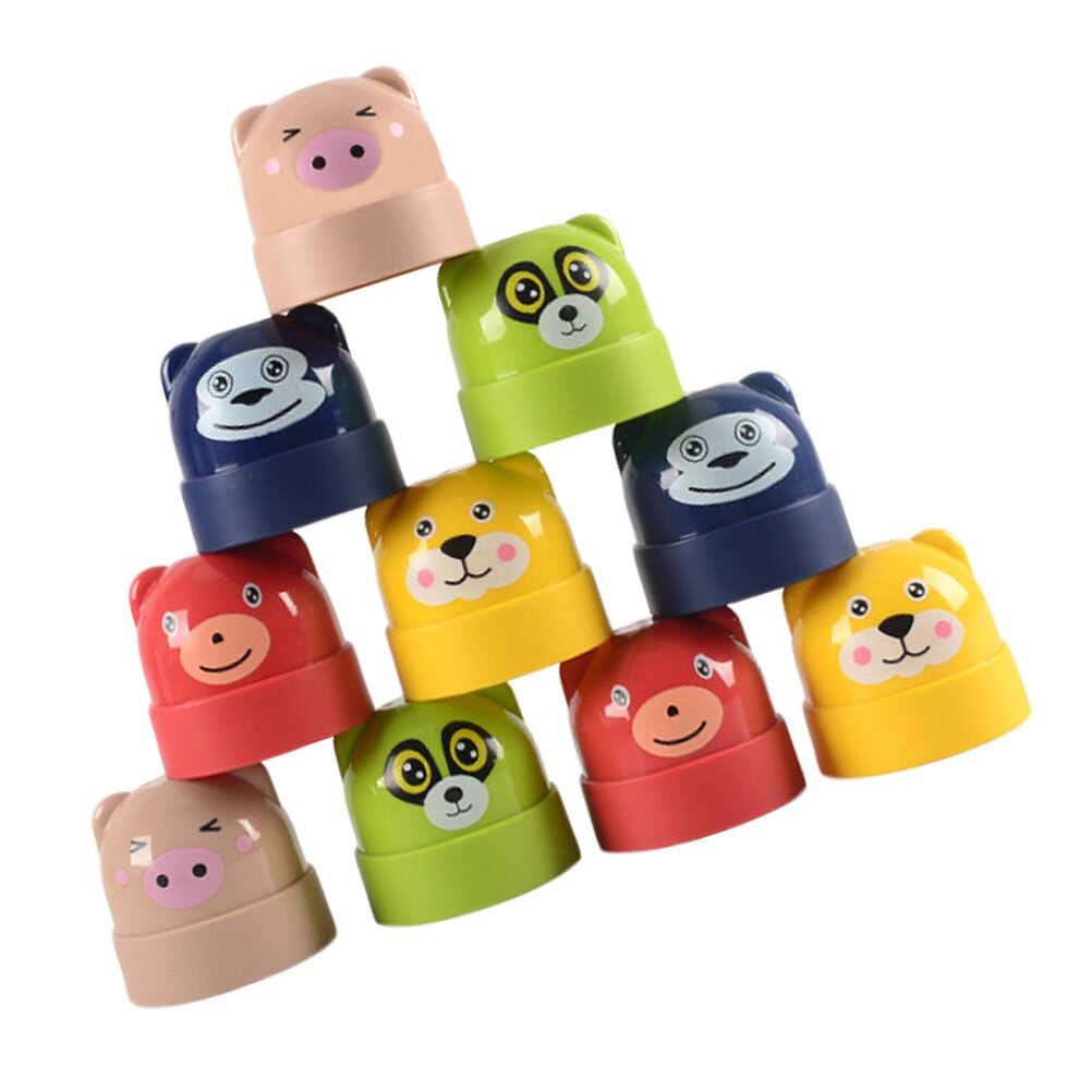 1 Set Children Cartoon DIY Stacking Games Colorful Block Stacking Toys: Default Title