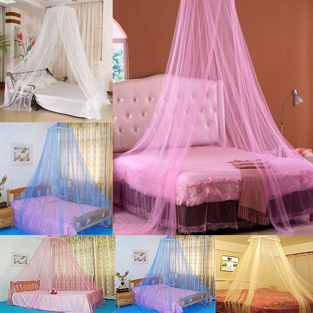 Limit-cortina redonda de encaje para cama, dosel, mosquitera de princesa, blanco, rosa, azul, 100