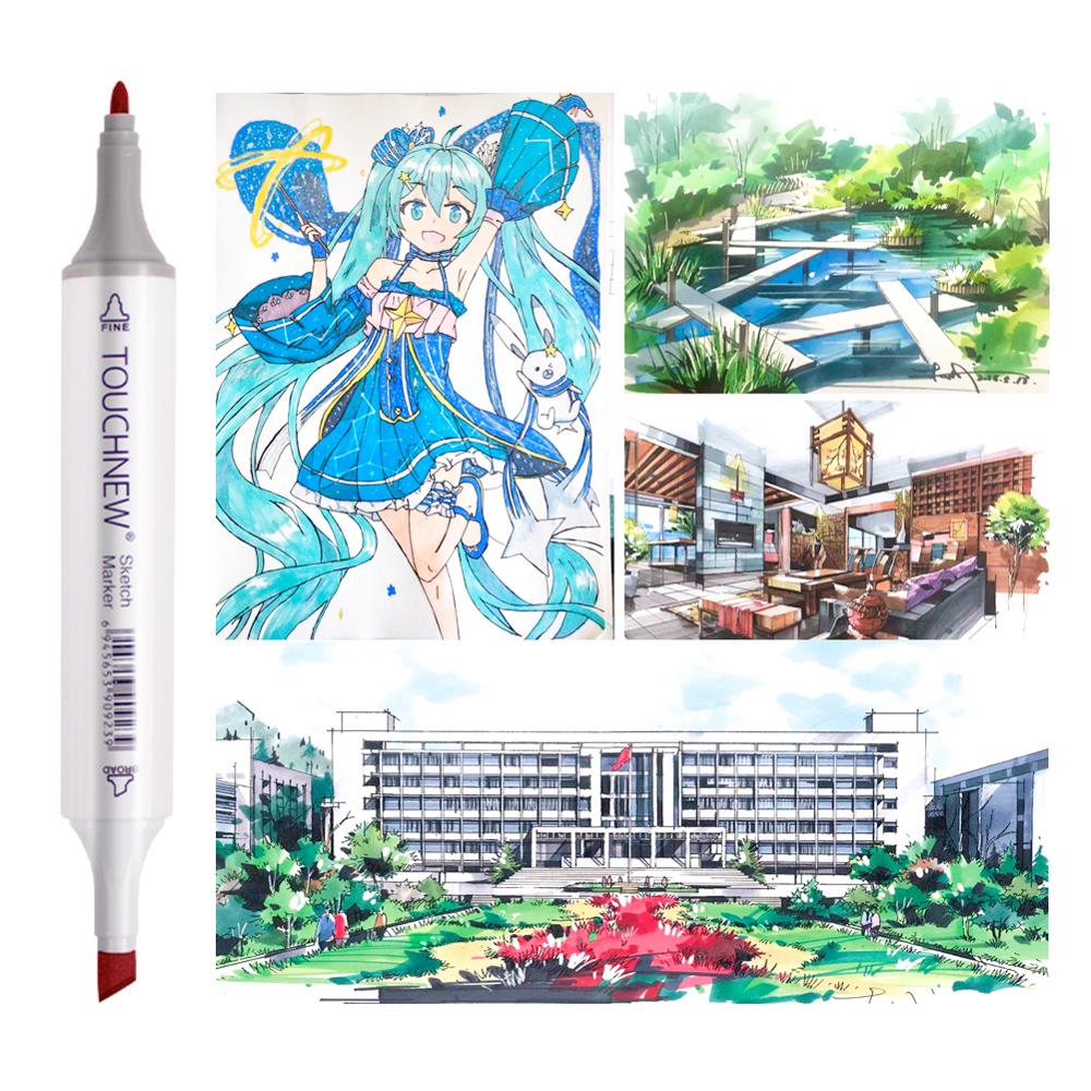 Pędzelek robić zdobień markery Sztuka kieszonkowe dzieci Touchnew 4/30/40/60/80/168 kolory Manga rysunek zestaw markerów robić szkicowania alkoholu