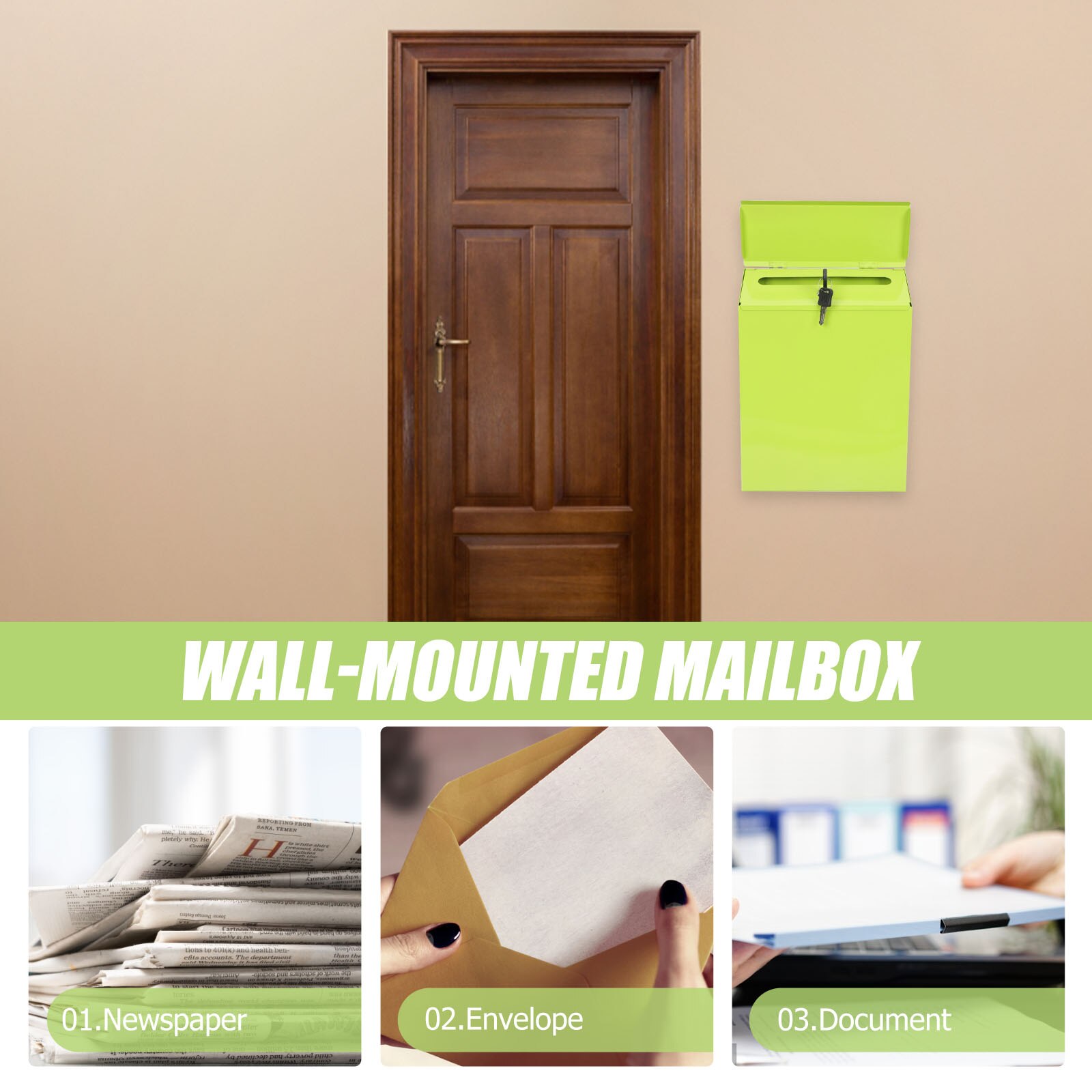 Household Letter Box Wall-mounted Mail Box Multi-function Box Letter Accessory