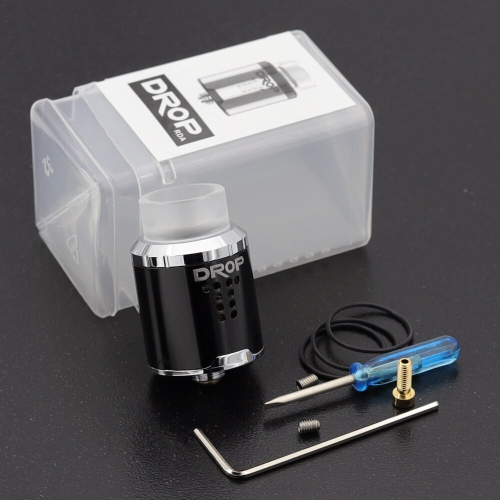 Vape RDA Tank Rebuildable Dripping Atomizer 24mm with 4 Large Post Holes For Easy Coil Replacement BF pin RDA: Black