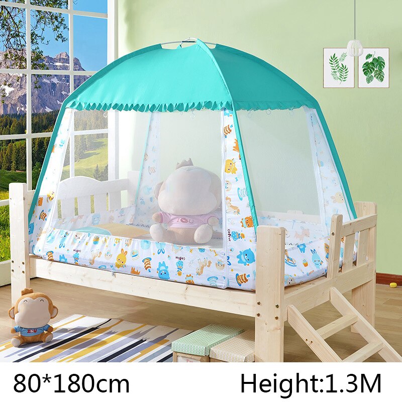 Multipurpose Kids Mosquito Net Infant Bed Canopy Curtain Dome Tent Summer Bed Floor Netting Tent Outdoor Camping Mosquito Bed: Blue-80x180x130cm