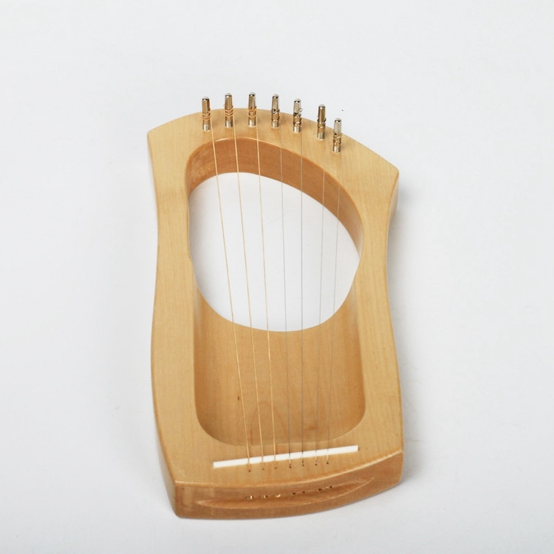 -7 String Wood Lyre Harp Metal Solid Wood Stringed Instrument Orchestral Musical Instrument Harp