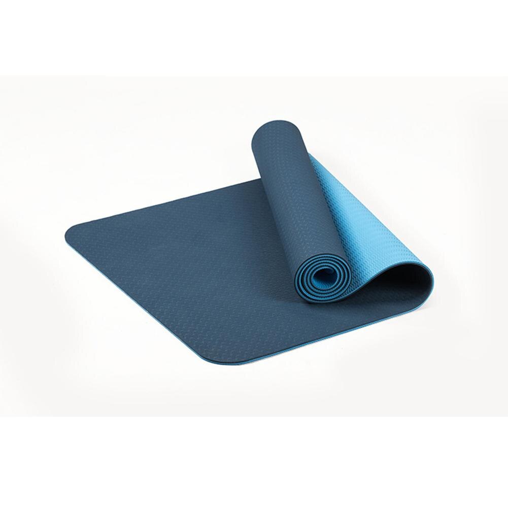 Yoga Mat 6mm Thick TPE - 183x61cm Non-Slip Dual-Color Fitness Pilates Gym Exercise Training Pad