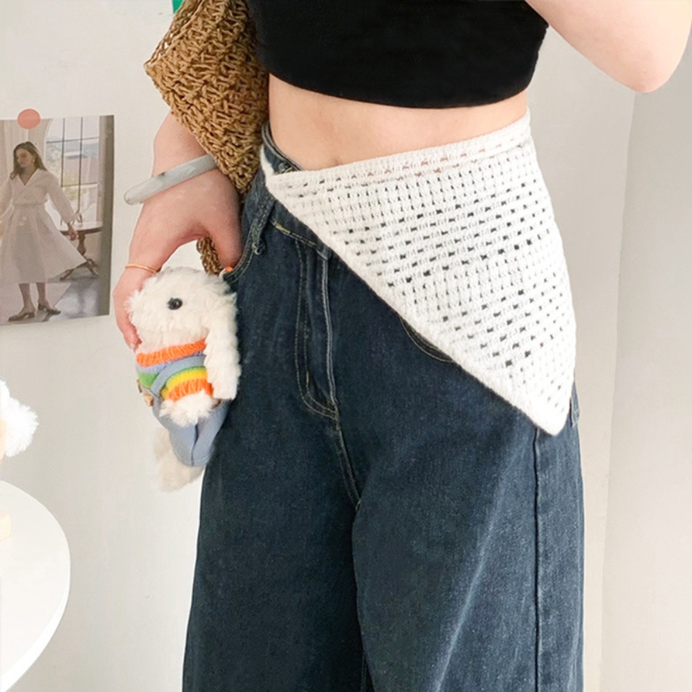 Turbante bohemio para mujer, pañuelo triangular tejido para la cabeza, chal colorido, delantal envolvente con bufandas con flecos, banda para la cintura de estilo étnico: Verde militar