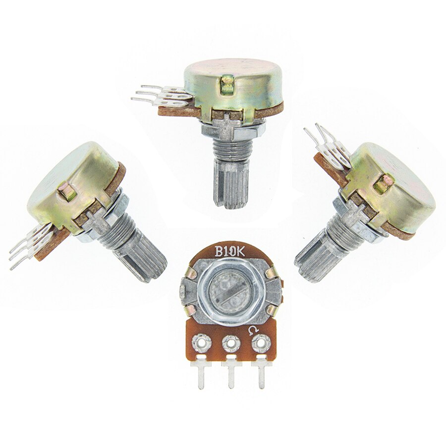 Eixo linear do potenciômetro 15mm de 10 pces wh148 b10k com porcas e arruelas