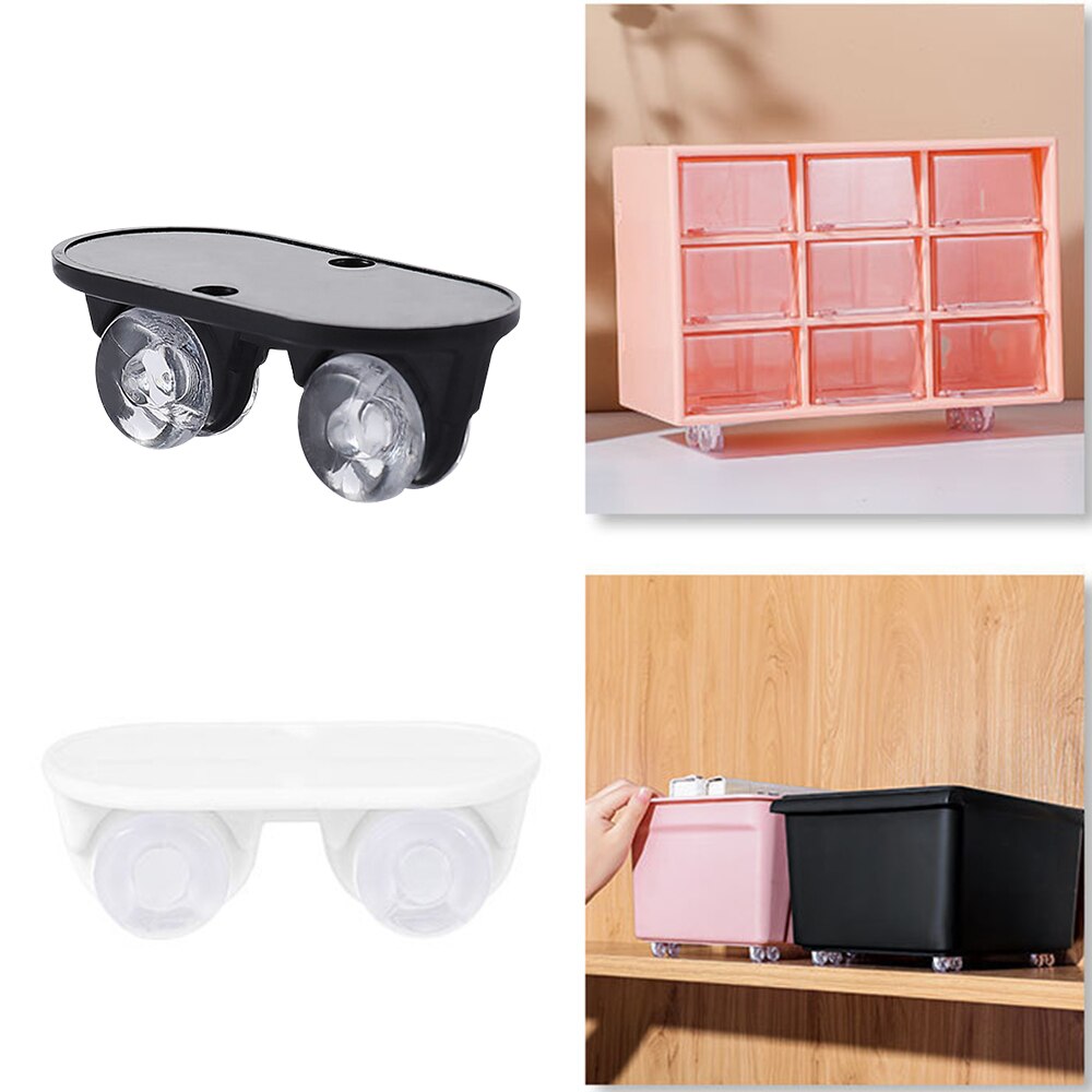 4pcs/Set Adhesive Pulley Storage Box Casters Trash Can Self Adhesive Furniture Caster Wheel Silent No Scratches Box Wheels