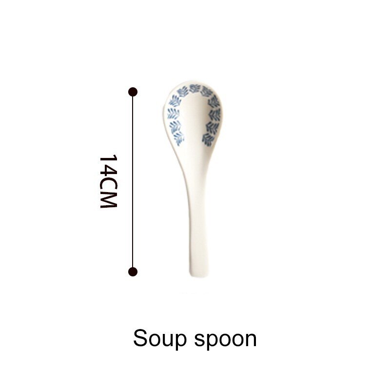Vaisselle en céramique de style japonais, assiette de ménage, assiette ronde, bol à soupe pour salade AKUHOME: A soup spoon