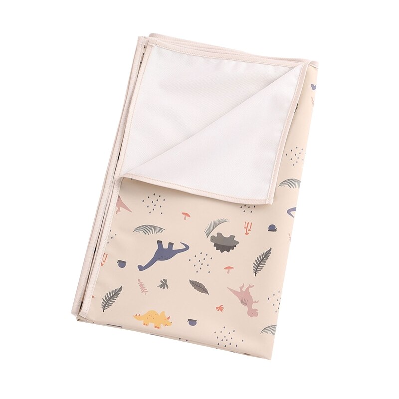 Portable Baby Changing Pad Waterproof Reusable Infant Diaper Changing Mat Cushio: Beige Dinosaur