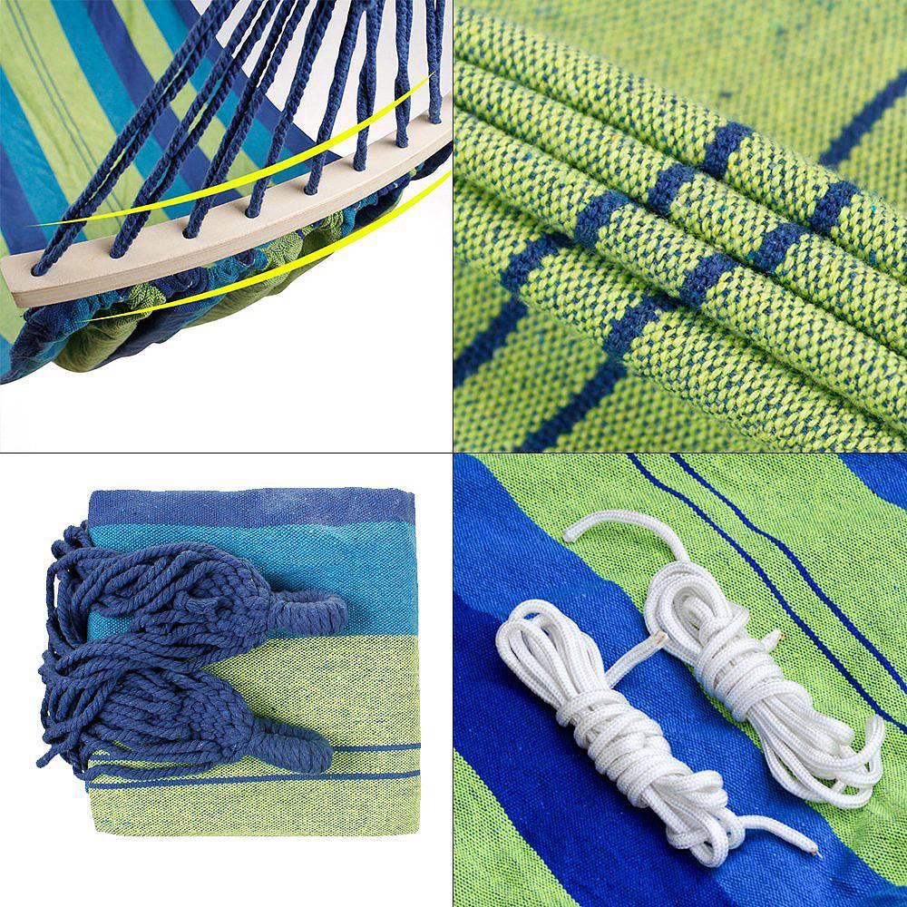 Dubbele Hangmat 450 Lbs Draagbare Reizen Camping Opknoping Hangmat Swing Luie Stoel Canvas Hangmatten 2 Persoon Capaciteit