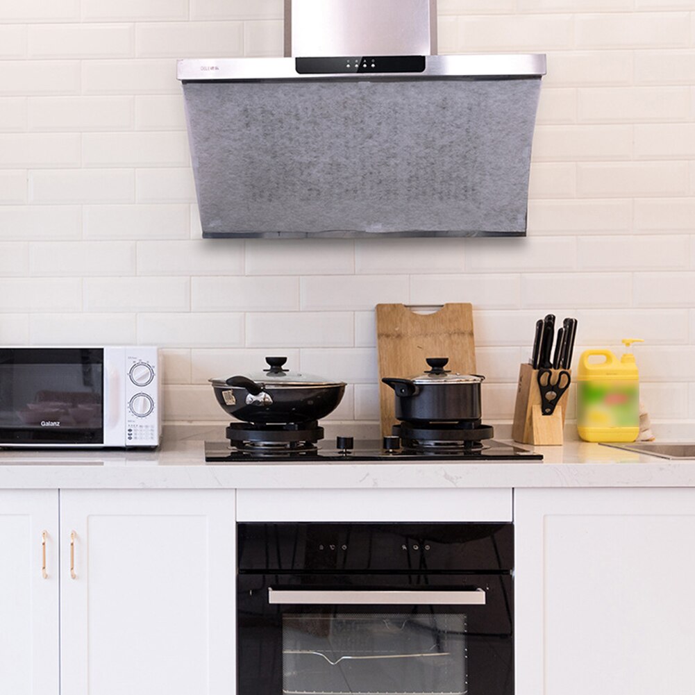Papier absorbant l'huile, 2 pièces, autocollant anti-fumée, outil de nettoyage, filtre de hotte de cuisinière, installation facile, tissus Non tissés ignifuges
