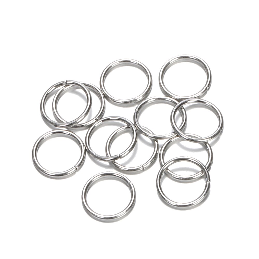 200 sztuk 100 sztuk ze stali nierdzewnej Jump pierścień 3-15mm pozłacane dzielone pierścienie do tworzenia biżuterii złącza łańcuchowe DIY akcesoria: 12mm Steel