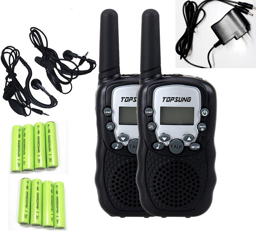 freundlicher walkie Talkie paar T388 PMR/FRS Radios VOX Talkie funkgeräte LED-taschenlampe 99 Privatgelände Code w/batterien ladegerät vox kopfhörer: L FRS