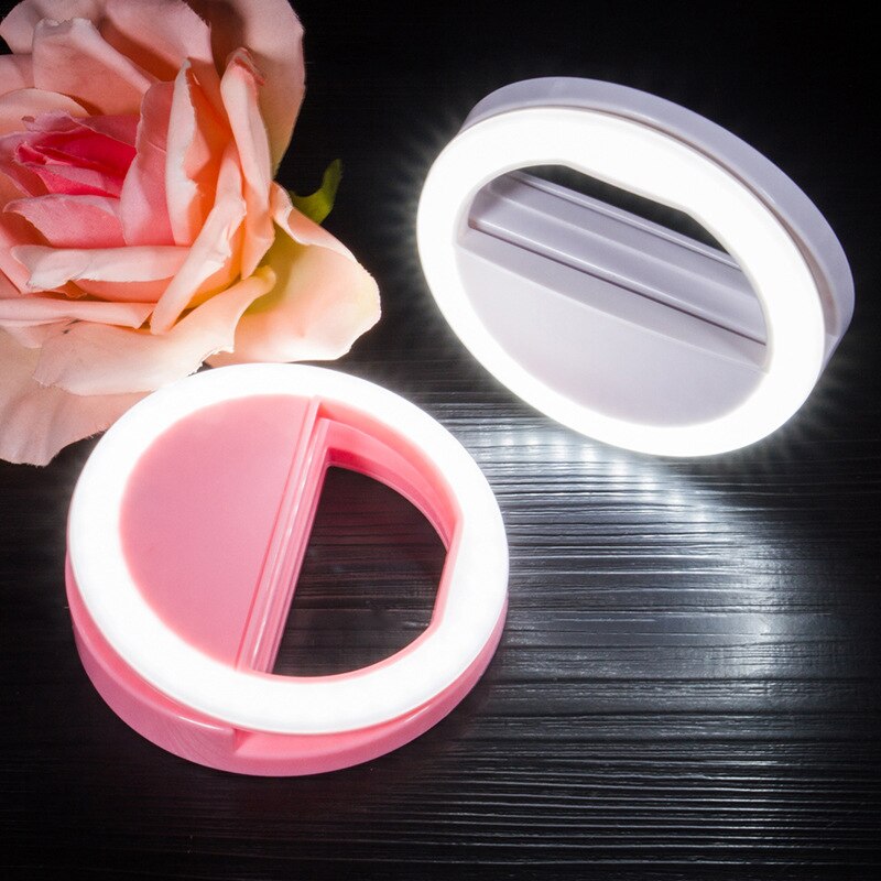 LED Selfie Ring Clip per telefono cellulare lente lampada lampada Litwod lampadine a Led batteria a secco di emergenza per fotocamera bene Smartphone bellezza