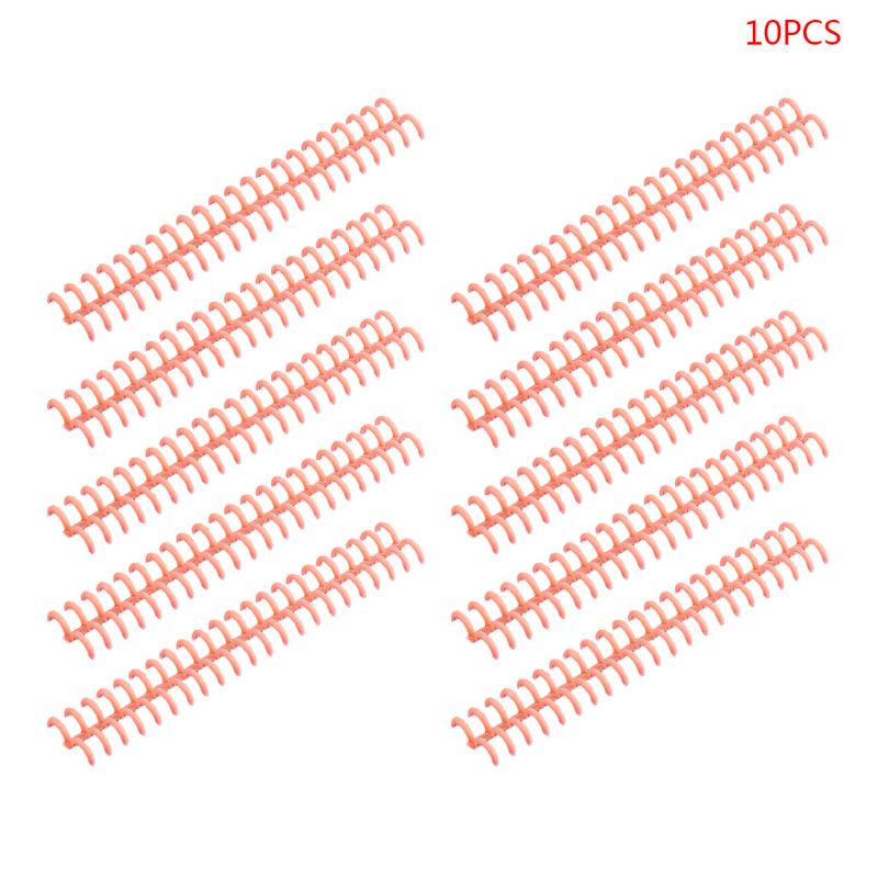 10pcs Plastic Loose Leaf Link Spiral Circles Binder Ring for 30 Holes Notebook