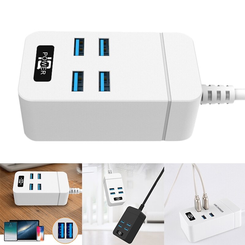 Power Strip with USB with 3 USB Charger, Multifunction Desktop Charging Station for Home, Office, Dorm