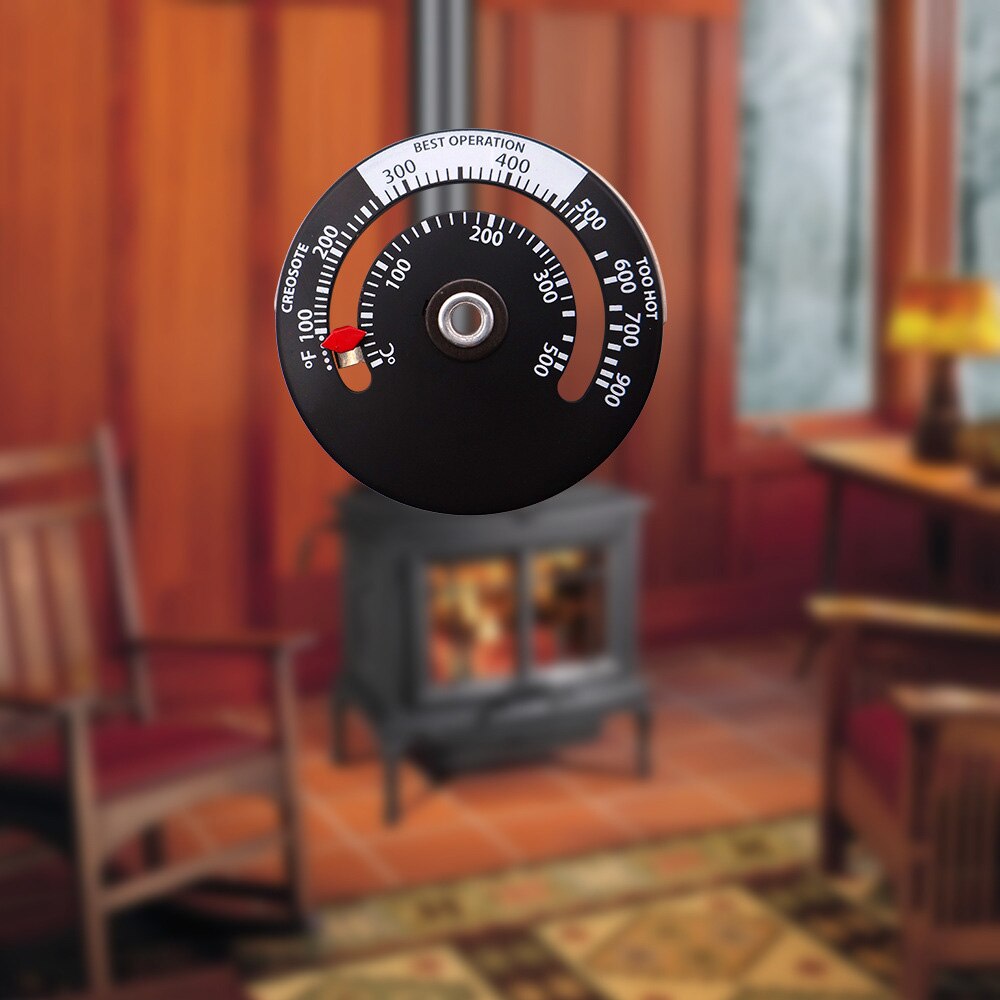 Magnetic Stove Thermometer Heat Powered For Wood Log Burning Stove Fireplace Burner Fireplace Fan Thermometer Fireplace ToolsH
