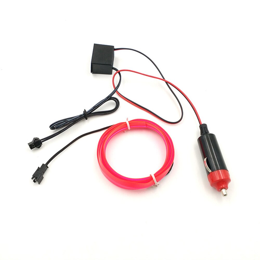 5M Glow EL Wire Cable with 12V Car Driver LED Neon Christmas Dance Party DIY Costumes Clothing Luminous Car Light Decoration: Pink