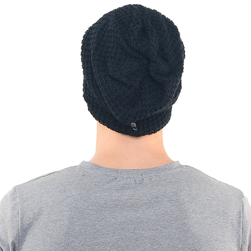 Mens Slouchy Lange Mütze betroffen Kappe für Sommer Winter Übergröße schwarz