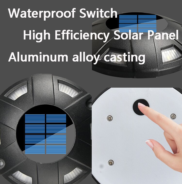 1Pc Solar Deck Light Driveway Security Light Weatherproof Path Light LED Garden Pathway Light