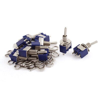 10x Blue SPDT Toggle Switches - 3 Pin 3-Way ON/OFF/ON For Guitar Car Boat - Mini