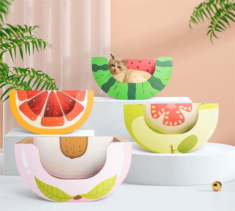 Cat Scratcher Board Mat Cat Scratch Pad for Sharpen Nails Scraper Kitten Pet Products Fruit Shape Style CW336