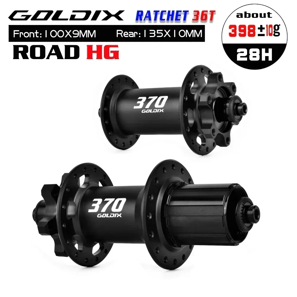 GOLDIX GDR370 ROAD Bicycle Hub 6-bolt Disc Brake Sealed Bearing J-Bend 28/32 Holes Ratchet 36T Hub for Shimano HG 11S SRAM XDR