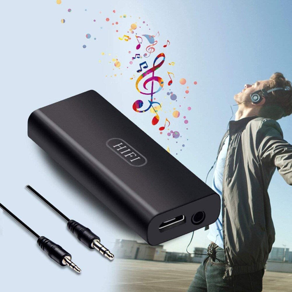 Portable 3.5mm For Phone Black Mini Headphone Amplifier Powerful Stereo Earphone Rechargeable Home HIFI Music Improver Audio