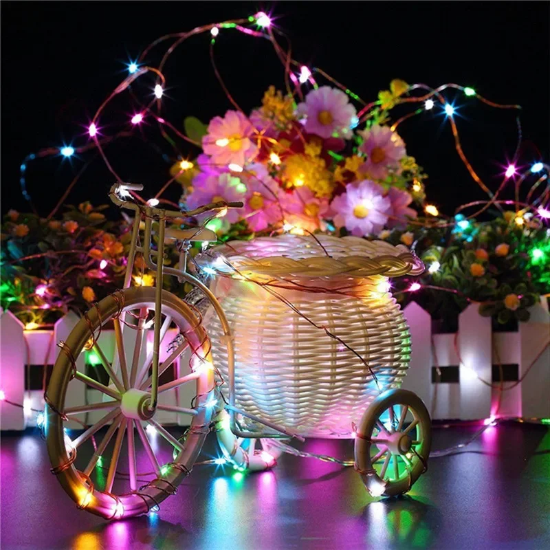 8-mode LED Solar Copper Wire Light String Outdoor Waterproof Wedding Fairy Tale Light, Garden Light, Used for Outdoor Garden