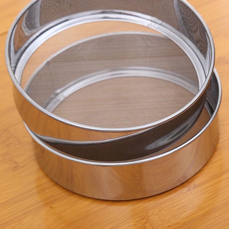 Colador de harina de acero inoxidable cedazo de malla fina para aceite colador tamiz para hornear pasteles utensilios de cocina E15B