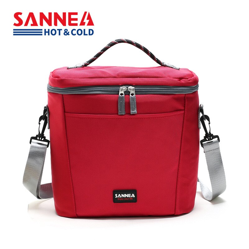 Sanne Stijl 10L 600D Waterdichte Oxford Doek Koeltas Draagbare Thermische Geïsoleerde Ijs Zak Herbruikbare Picknick Koeltas Lunch: Red