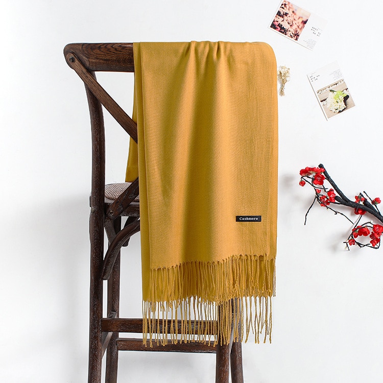 Bufanda suave de color liso para mujer, bufandas de Cachemira, chal de verano para mujer, pashmina de Otoño Invierno, diadema hijab femenino Unisex